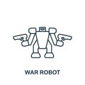 War Robot icon. Monochrome simple line Game Element icon for templates, web design and infographics Royalty Free Stock Photo