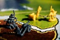 War scene with a board game Royalty Free Stock Photo