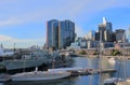 War ship Darling Harbour Sydney cityscape Australia Royalty Free Stock Photo