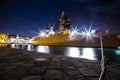 War ship in the port of Trieste Royalty Free Stock Photo