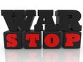 WAR STOP concept red with black on white Royalty Free Stock Photo