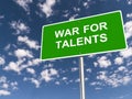 War for talents traffic sign Royalty Free Stock Photo