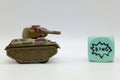 war tank toy on a white background Royalty Free Stock Photo