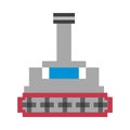 War tank vehicle 8 bits pixelated icon