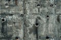 War-Torn Concrete Wall A Gritty Grunge Background Reflecting the Ravages of Conflict. AI Image Royalty Free Stock Photo