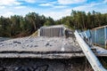 War in Ukraine, Destroyed bridge near Lyman, Donetsk Oblast in Ukraine - 05 May 2023