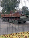 War in Ukraine. Remains of Russian tanks. Glory to Ukraine.