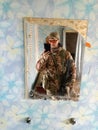 War in Ukraine, Ukrainian soldier, selfie male portrait of military person