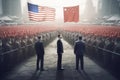 War between the US and China for economic dominance. The two countries, led by their leaders, came face to face