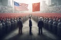 War between the US and China for economic dominance. The two countries, led by their leaders, came face to face