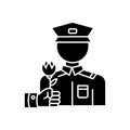 War veterans charity black glyph icon