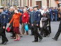 War veterans at a military parade Royalty Free Stock Photo