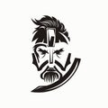 the war of warrior sword mask retro logo Royalty Free Stock Photo