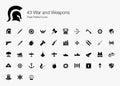 43 War and Weapons Pixel Perfect Icons