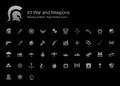 War and Weapons Pixel Perfect Icons Shadow Edition. Royalty Free Stock Photo
