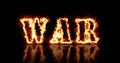 War word art with fire Royalty Free Stock Photo