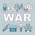 War word concepts banner. Military action, terrorist attacks, warfare. Presentation, website. Terrorism problem