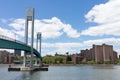 Ward`s Island Bridge over the East River in New York City Connecting Randalls and Wards Islands to Manhattan Royalty Free Stock Photo