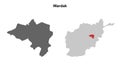 Wardak outline map Royalty Free Stock Photo