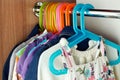 Wardrobe with baby ÃÂlothes Royalty Free Stock Photo