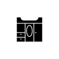 Wardrobe black icon concept. Wardrobe flat vector symbol, sign, illustration. Royalty Free Stock Photo