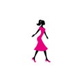 woman , girl in dress , silhouette vector , illustration - Vector Royalty Free Stock Photo