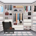 Wardrobe Cloakroom Interior Realistic Royalty Free Stock Photo