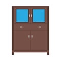 Wardrobe closet vector icon furniture interior clothes shelf illustration. Hanger room dress wooden cabinet bedroom