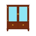 Wardrobe closet vector icon furniture shelf. Clothe cabinet interior cartoon storage. Cupboard fashion wooden drawer