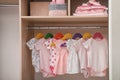 Wardrobe with cute baby clothes