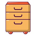 Wardrobe files icon, cartoon style