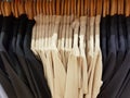 Wardrobe full of shirts with different colours