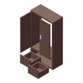 Wardrobe furniture icon isometric vector. Wood work