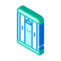 Wardrobe furniture isometric icon vector color illustration