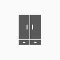 Wardrobe icon, clothes vector, furniture, closet