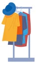 Wardrobe icon. Clothes hanging on rack. Fashion store Royalty Free Stock Photo