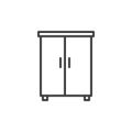 Wardrobe line icon, outline vector sign, linear style pictogram isolated on white.