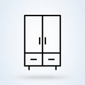 Wardrobe line icon. vector Simple modern design illustration