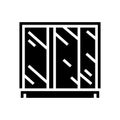 wardrobe mirror glyph icon vector illustration
