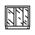 wardrobe mirror line icon vector illustration