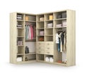 Wardrobe. Open closet with things. Royalty Free Stock Photo