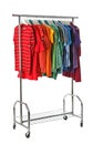 Wardrobe rack with different colorful clothes Royalty Free Stock Photo