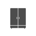 wardrobe silhouette vector icon isolated on white