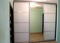 Wardrobe with sliding doors. Furniture. Royalty Free Stock Photo