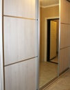 Wardrobe with sliding doors. Furniture. Royalty Free Stock Photo