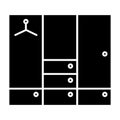 Wardrobe solid icon. Closet vector illustration isolated on white. Cupboard glyph style design, designed for web and app