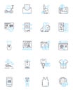 Wardrobe updates linear icons set. Refresh, Upgrade, Revamp, Renew, Rejuvenate, Modernize, Adjust line vector and