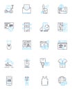 Wardrobe updates linear icons set. Refresh, Upgrade, Revamp, Renew, Rejuvenate, Modernize, Adjust line vector and