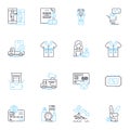 Wardrobe updates linear icons set. Refresh, Upgrade, Revamp, Renew, Rejuvenate, Modernize, Adjust line vector and