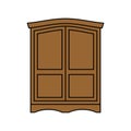 Wardrobe wood retro. Furniture for clothes. Vintage Cabinet. Old Royalty Free Stock Photo